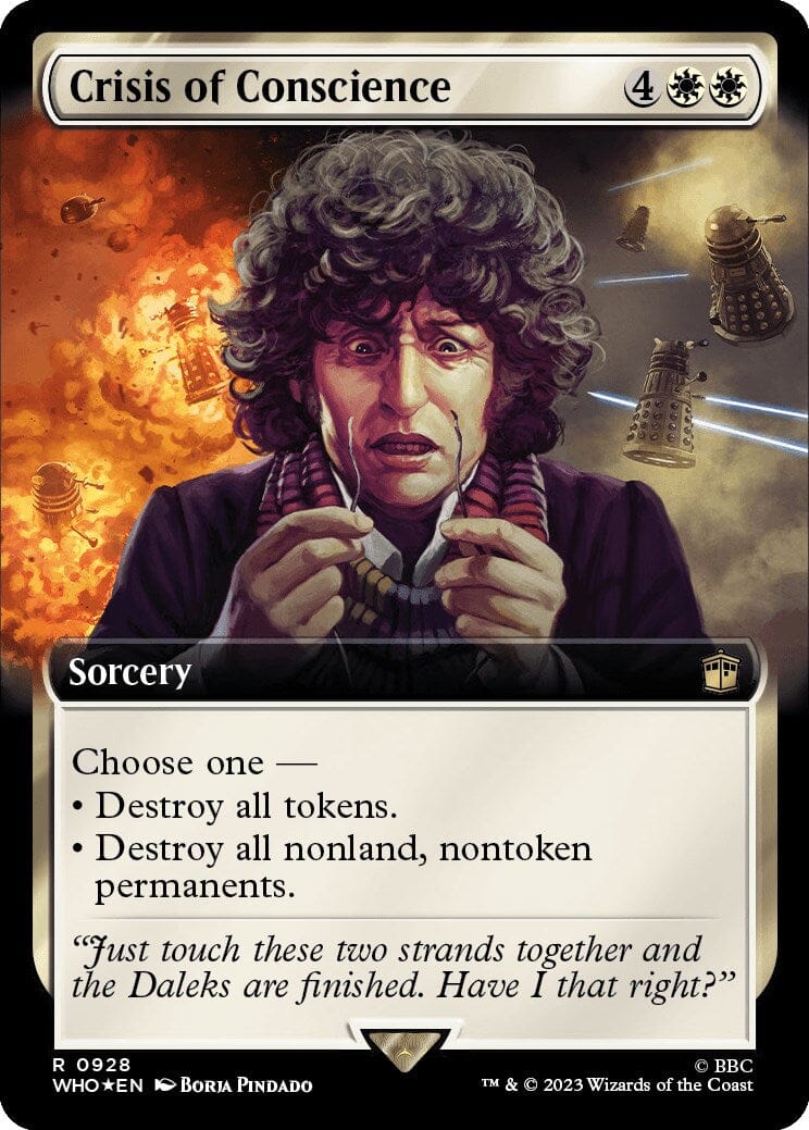 Crisis of Conscience (Extended Art) (Surge Foil) [Doctor Who] MTG Single Magic: The Gathering  | Multizone: Comics And Games