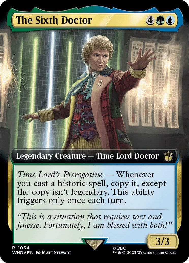 The Sixth Doctor (Extended Art) (Surge Foil) [Doctor Who] MTG Single Magic: The Gathering  | Multizone: Comics And Games