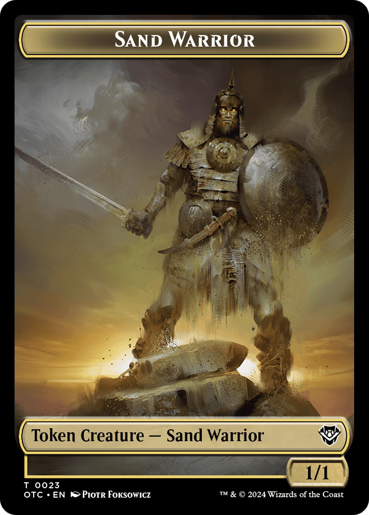 Plant // Sand Warrior Double-Sided Token [Outlaws of Thunder Junction Commander Tokens] MTG Single Magic: The Gathering  | Multizone: Comics And Games