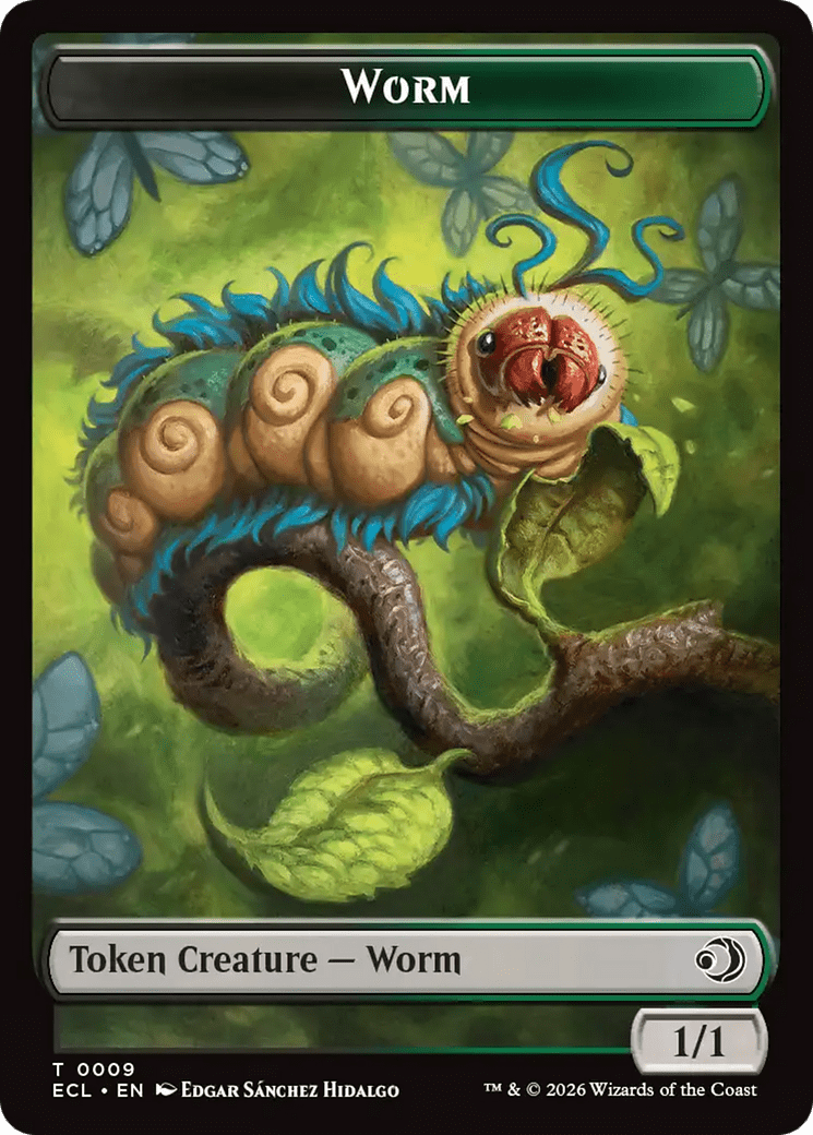 Merfolk // Worm Double-Sided Token [Lorwyn Eclipsed Tokens] MTG Single Magic: The Gathering  | Multizone: Comics And Games