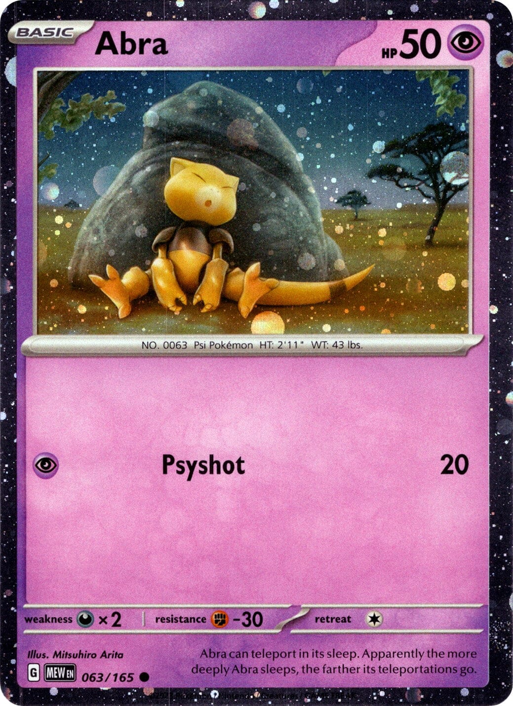 Abra (063/165) (Cosmos Holo) [Miscellaneous Cards] Pokemon Single Pokémon  | Multizone: Comics And Games