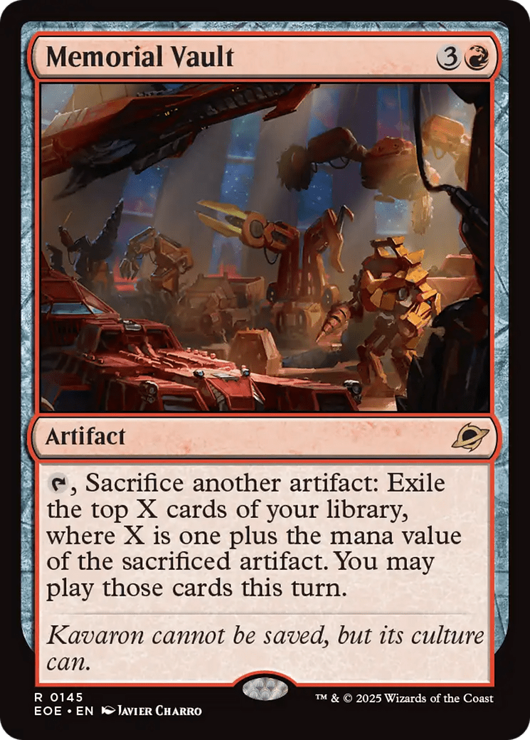 Memorial Vault [Edge of Eternities] MTG Single Magic: The Gathering  | Multizone: Comics And Games
