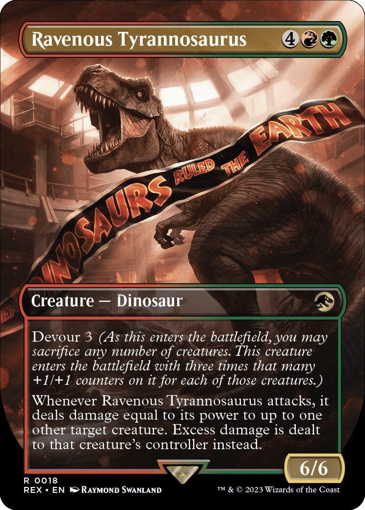 Ravenous Tyrannosaurus (Borderless) [Jurassic World Collection] MTG Single Magic: The Gathering  | Multizone: Comics And Games