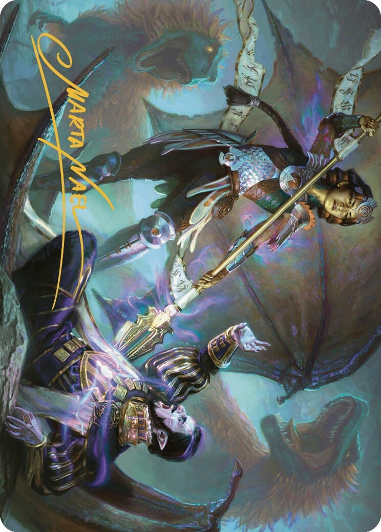 Huatli's Final Strike Art Card (Gold-Stamped Signature) [The Lost Caverns of Ixalan Art Series] MTG Single Magic: The Gathering  | Multizone: Comics And Games