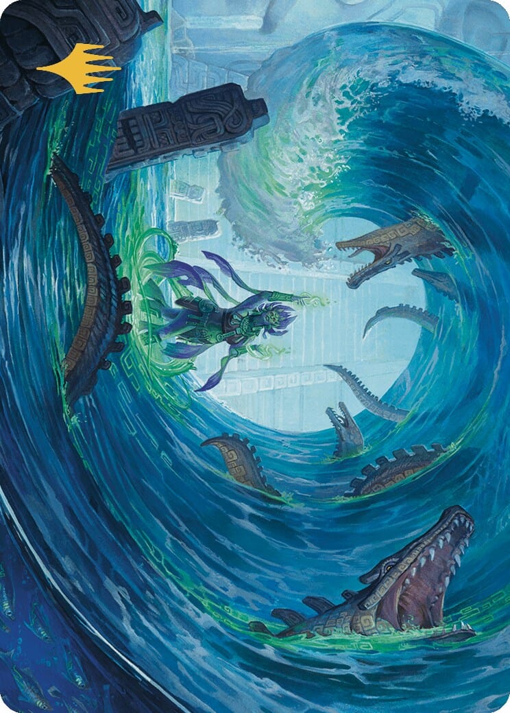 Wave Goodbye Art Card (Gold-Stamped Planeswalker Symbol) [The Lost Caverns of Ixalan Art Series] MTG Single Magic: The Gathering  | Multizone: Comics And Games