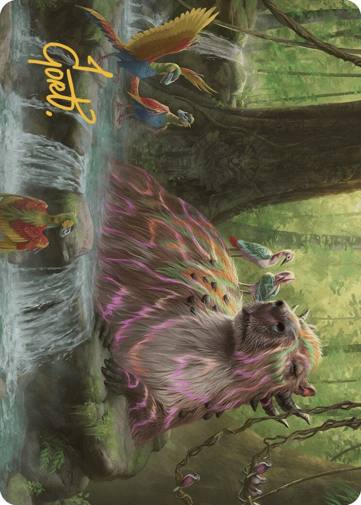 Basking Capybara Art Card (Gold-Stamped Signature) [The Lost Caverns of Ixalan Art Series] MTG Single Magic: The Gathering  | Multizone: Comics And Games