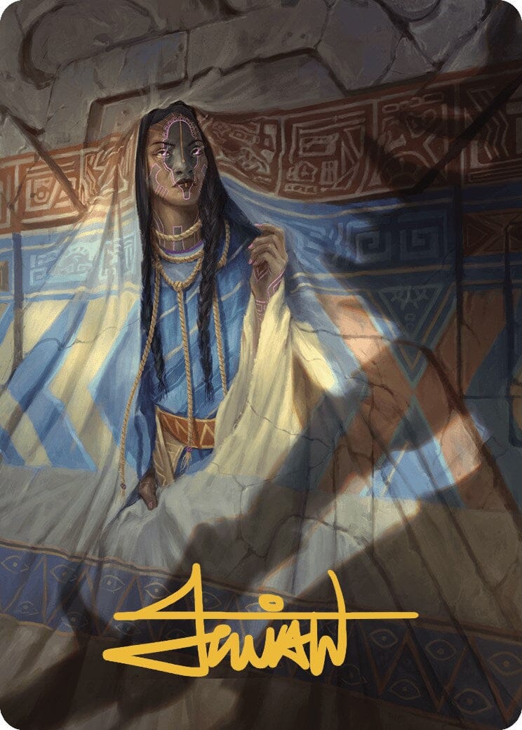 Whispersilk Cloak Art Card (Gold-Stamped Signature) [The Lost Caverns of Ixalan Art Series] MTG Single Magic: The Gathering  | Multizone: Comics And Games