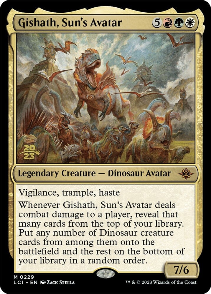 Gishath, Sun's Avatar (LCI) [The Lost Caverns of Ixalan Prerelease Cards] MTG Single Magic: The Gathering  | Multizone: Comics And Games