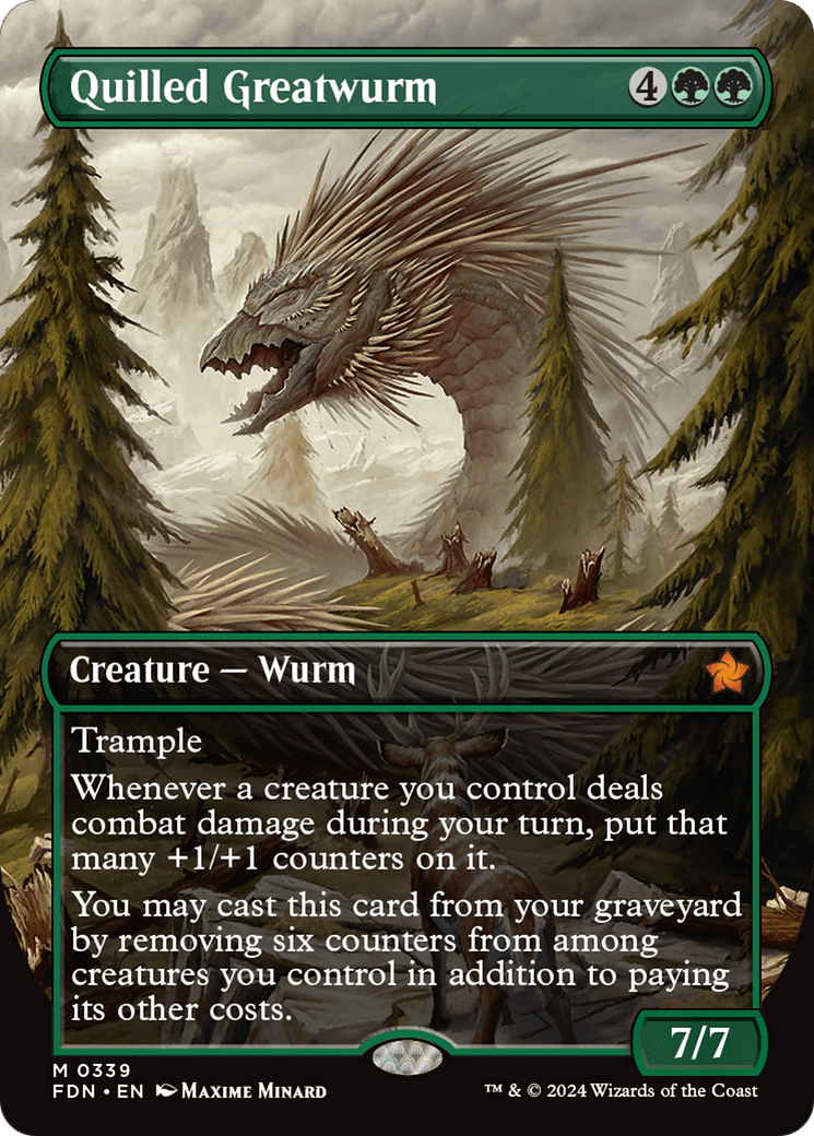 Quilled Greatwurm (Borderless) [Foundations] MTG Single Magic: The Gathering  | Multizone: Comics And Games