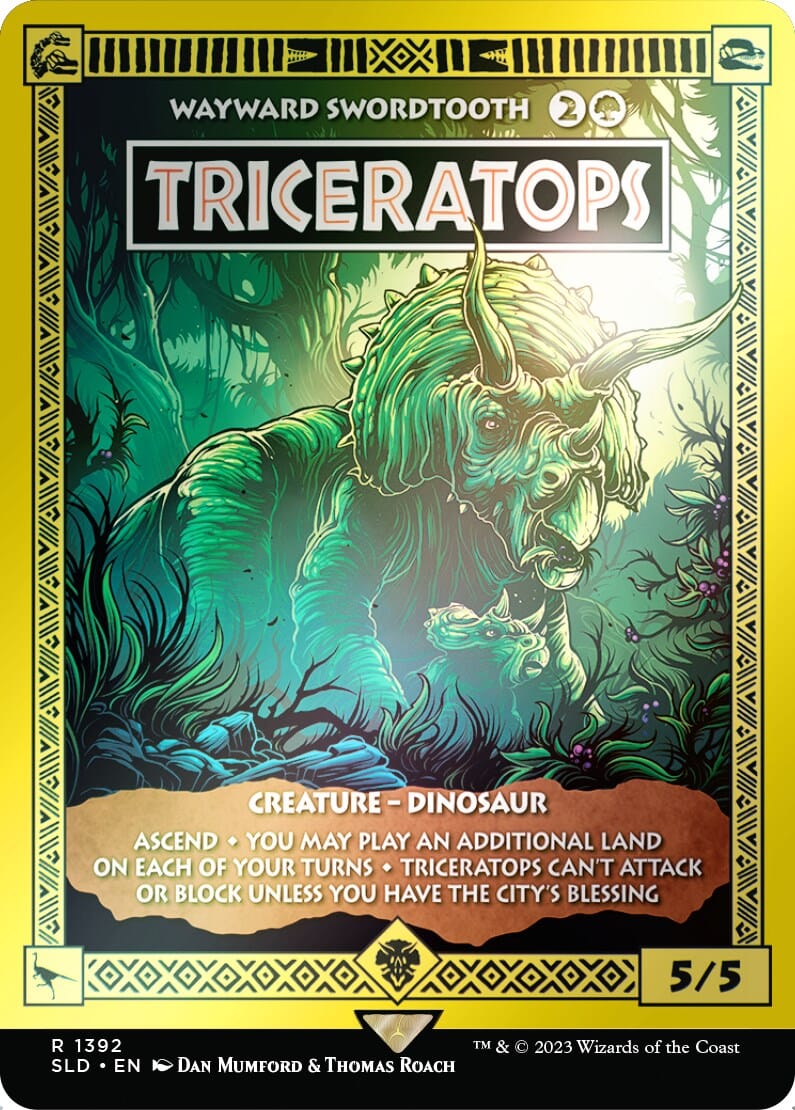 Triceratops - Wayward Swordtooth (Rainbow Foil) [Secret Lair Drop Series] MTG Single Magic: The Gathering  | Multizone: Comics And Games
