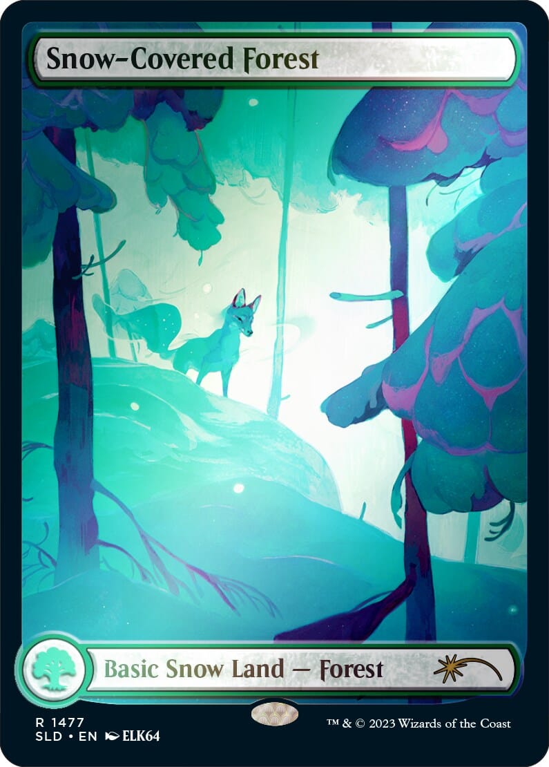 Snow-Covered Forest (1477) (Rainbow Foil) [Secret Lair Drop Series] MTG Single Magic: The Gathering  | Multizone: Comics And Games