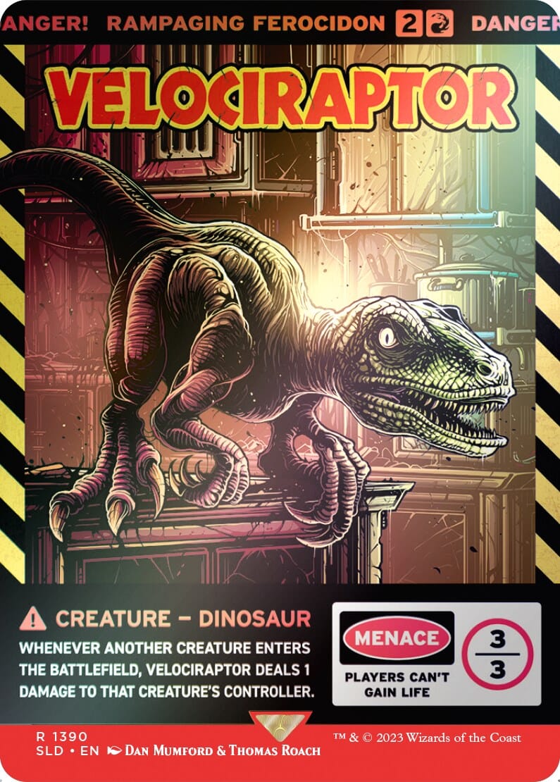 Velociraptor - Rampaging Ferocidon (Rainbow Foil) [Secret Lair Drop Series] MTG Single Magic: The Gathering  | Multizone: Comics And Games