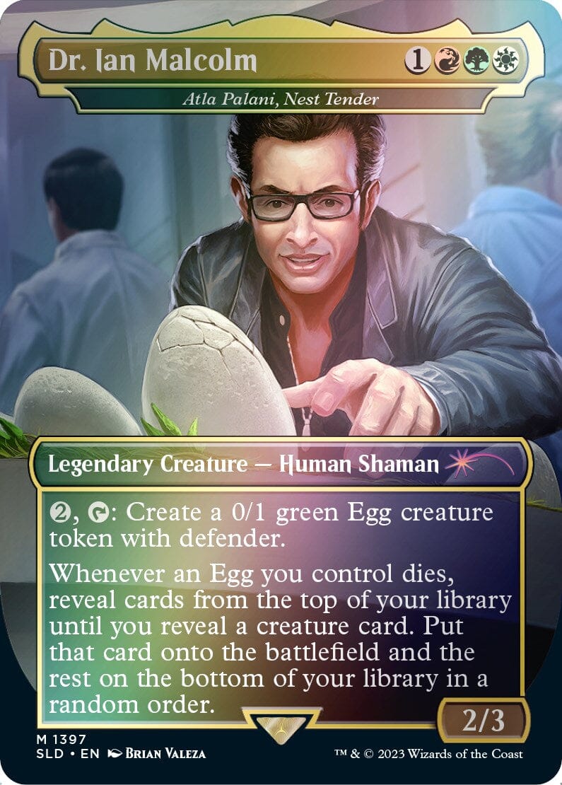 Dr. Ian Malcolm - Atla Palani, Nest Tender (Rainbow Foil) [Secret Lair Drop Series] MTG Single Magic: The Gathering  | Multizone: Comics And Games