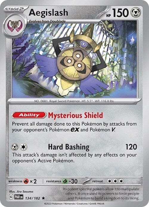 Aegislash (134/182) (Build & Battle Box) [Scarlet & Violet: Paradox Rift] Pokemon Single Pokémon  | Multizone: Comics And Games