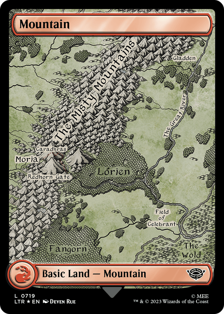 Mountain (719) (Surge Foil) [The Lord of the Rings: Tales of Middle-Earth] MTG Single Magic: The Gathering  | Multizone: Comics And Games