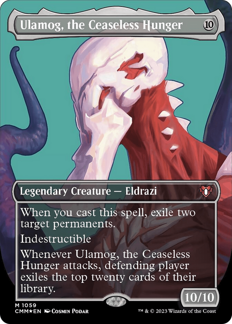 Ulamog, the Ceaseless Hunger (Borderless Textured Foil Frame Break) [Commander Masters] MTG Single Magic: The Gathering  | Multizone: Comics And Games