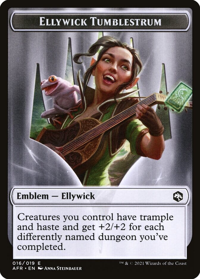 Treasure // Ellywick Tumblestrum Emblem Double-Sided Token [Dungeons & Dragons: Adventures in the Forgotten Realms Tokens] MTG Single Magic: The Gathering  | Multizone: Comics And Games