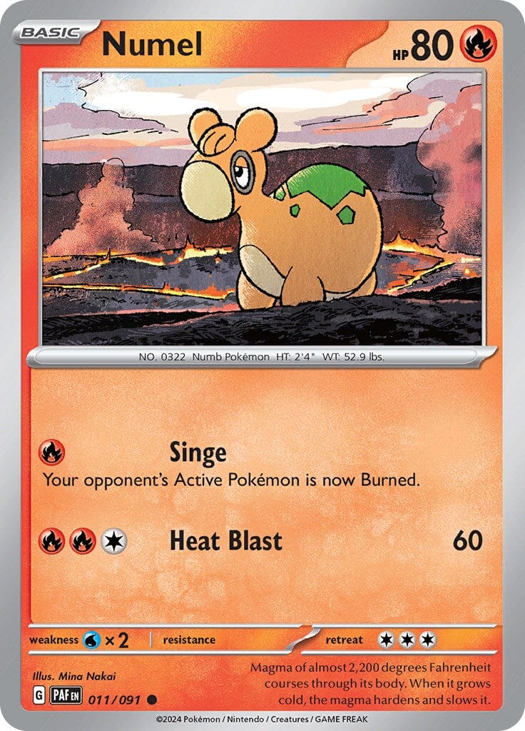 Numel (011/091) [Scarlet & Violet: Paldean Fates] Pokemon Single Pokémon  | Multizone: Comics And Games