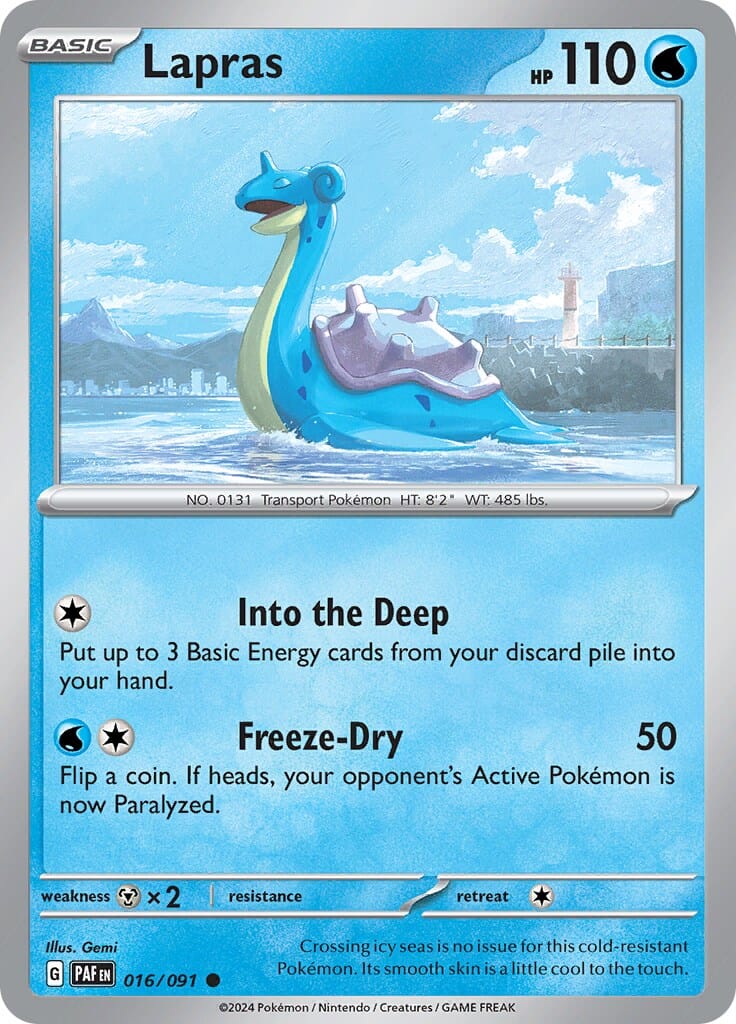 Lapras (016/091) [Scarlet & Violet: Paldean Fates] Pokemon Single Pokémon  | Multizone: Comics And Games