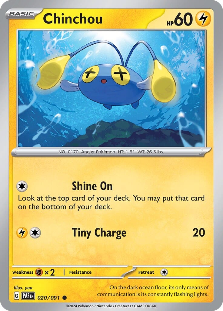 Chinchou (020/091) [Scarlet & Violet: Paldean Fates] Pokemon Single Pokémon  | Multizone: Comics And Games
