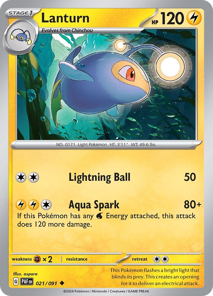 Lanturn (021/091) [Scarlet & Violet: Paldean Fates] Pokemon Single Pokémon  | Multizone: Comics And Games