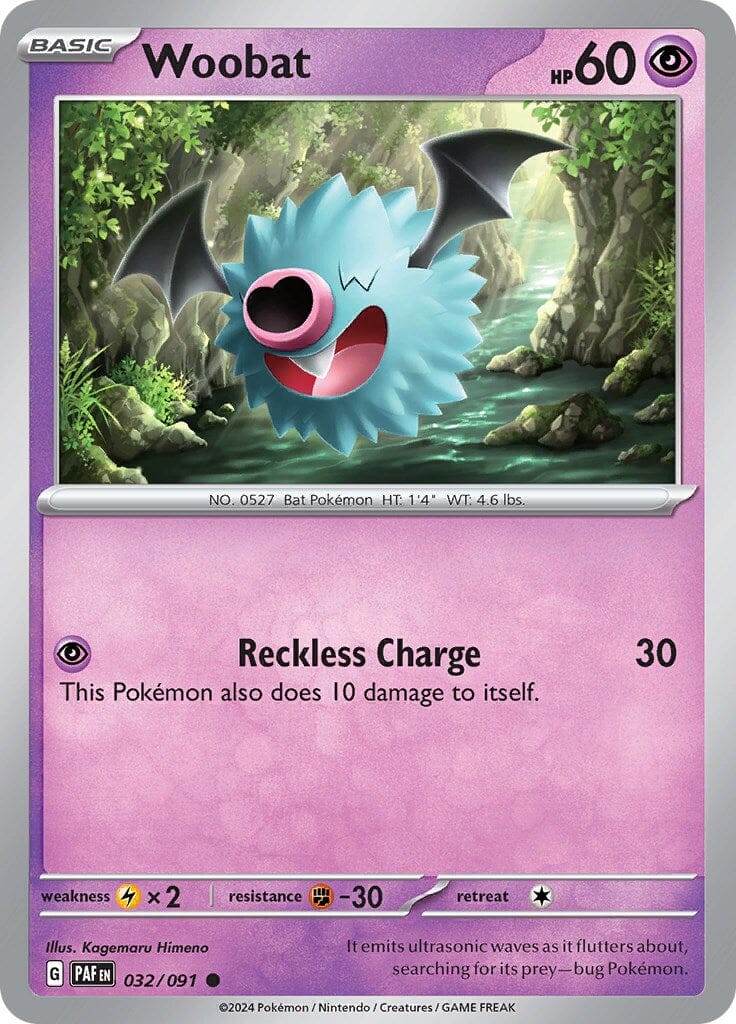 Woobat (032/091) [Scarlet & Violet: Paldean Fates] Pokemon Single Pokémon  | Multizone: Comics And Games