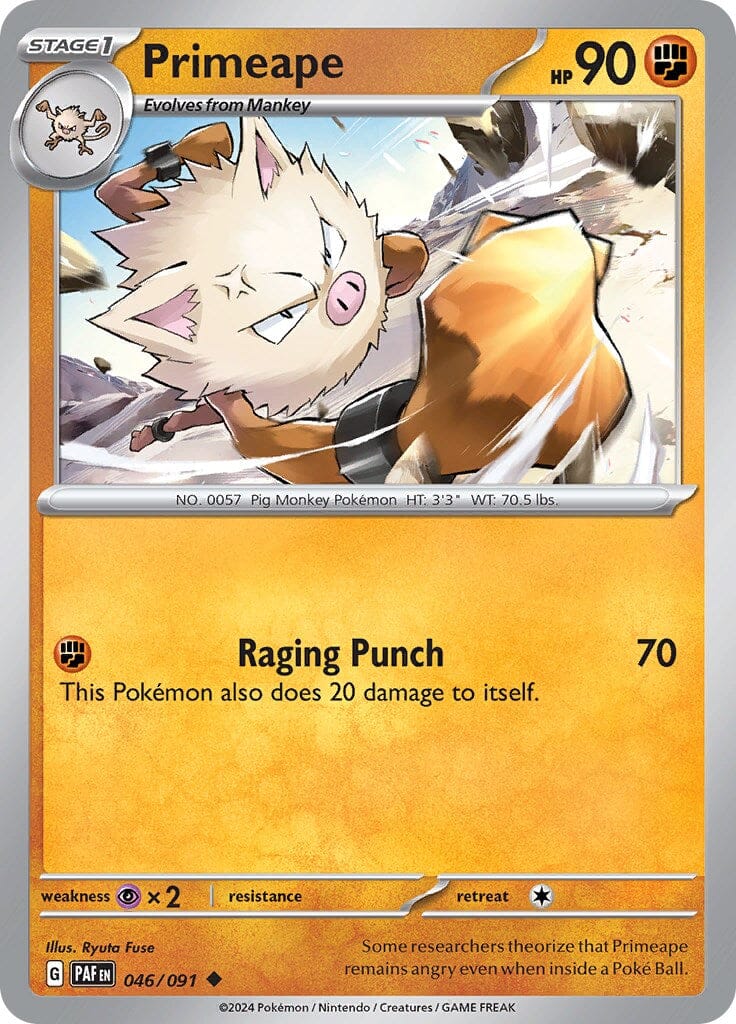 Primeape (046/091) [Scarlet & Violet: Paldean Fates] Pokemon Single Pokémon  | Multizone: Comics And Games