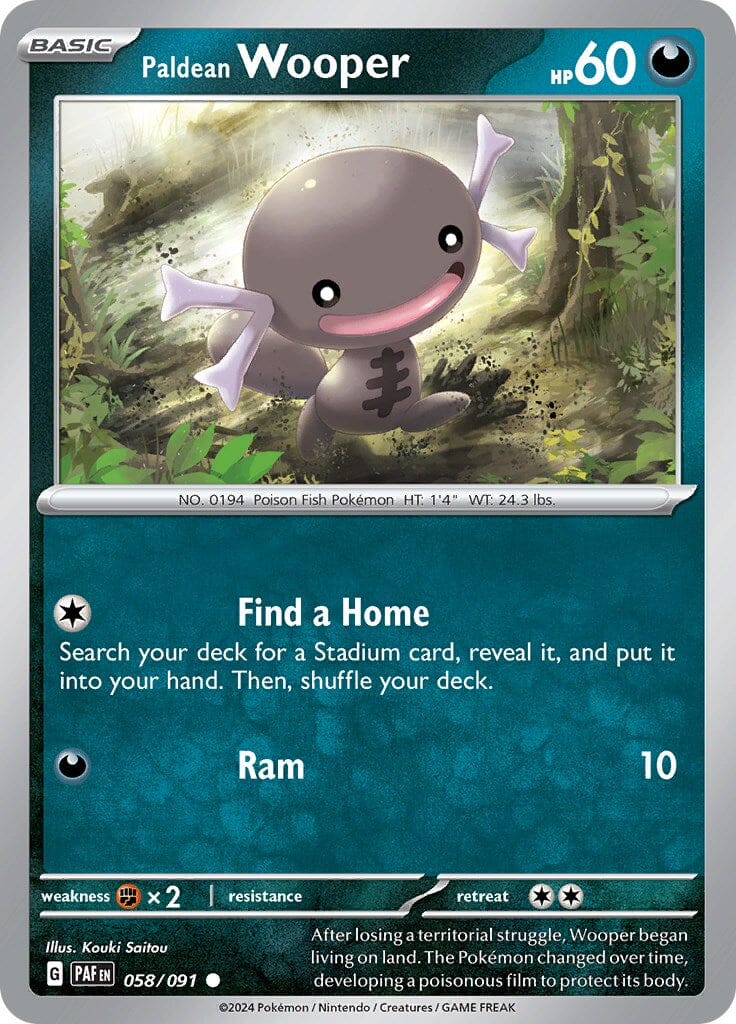 Paldean Wooper (058/091) [Scarlet & Violet: Paldean Fates] Pokemon Single Pokémon  | Multizone: Comics And Games