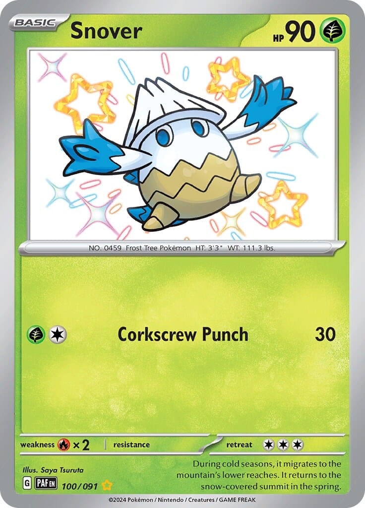 Snover (100/091) [Scarlet & Violet: Paldean Fates] Pokemon Single Pokémon  | Multizone: Comics And Games
