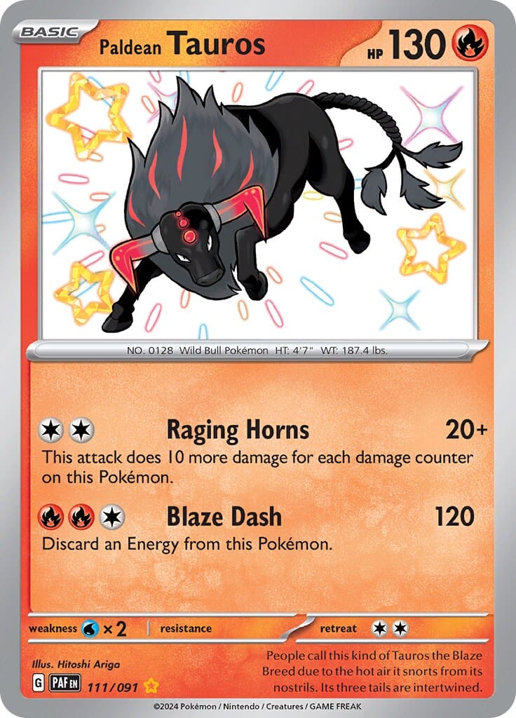 Paldean Tauros (111/091) [Scarlet & Violet: Paldean Fates] Pokemon Single Pokémon  | Multizone: Comics And Games