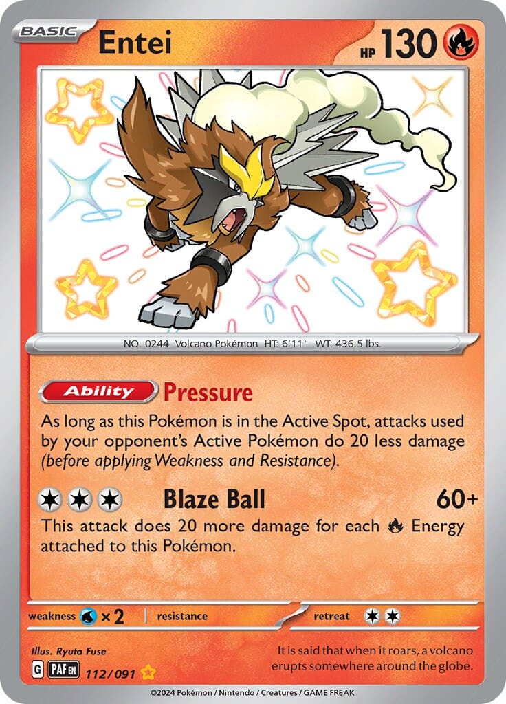 Entei (112/091) [Scarlet & Violet: Paldean Fates] Pokemon Single Pokémon  | Multizone: Comics And Games