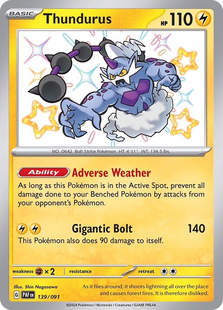 Thundurus (139/091) [Scarlet & Violet: Paldean Fates] Pokemon Single Pokémon  | Multizone: Comics And Games