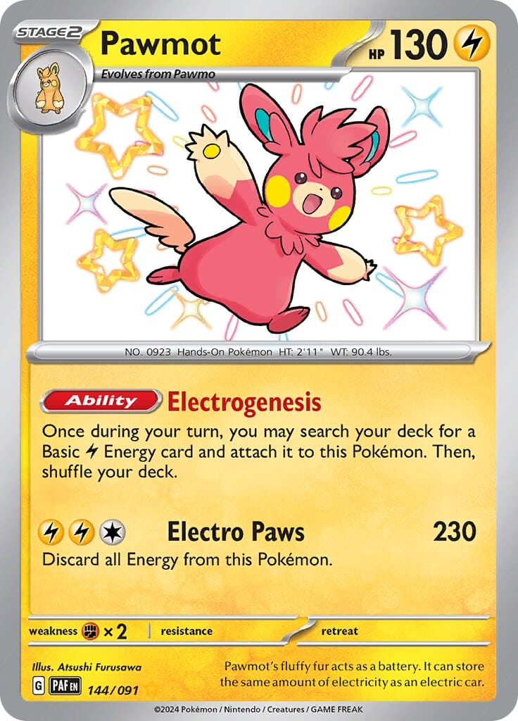 Pawmot (144/091) [Scarlet & Violet: Paldean Fates] Pokemon Single Pokémon  | Multizone: Comics And Games