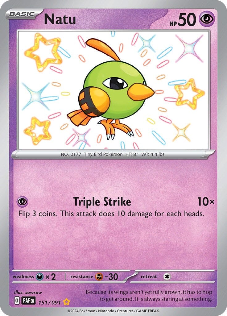 Natu (151/091) [Scarlet & Violet: Paldean Fates] Pokemon Single Pokémon  | Multizone: Comics And Games