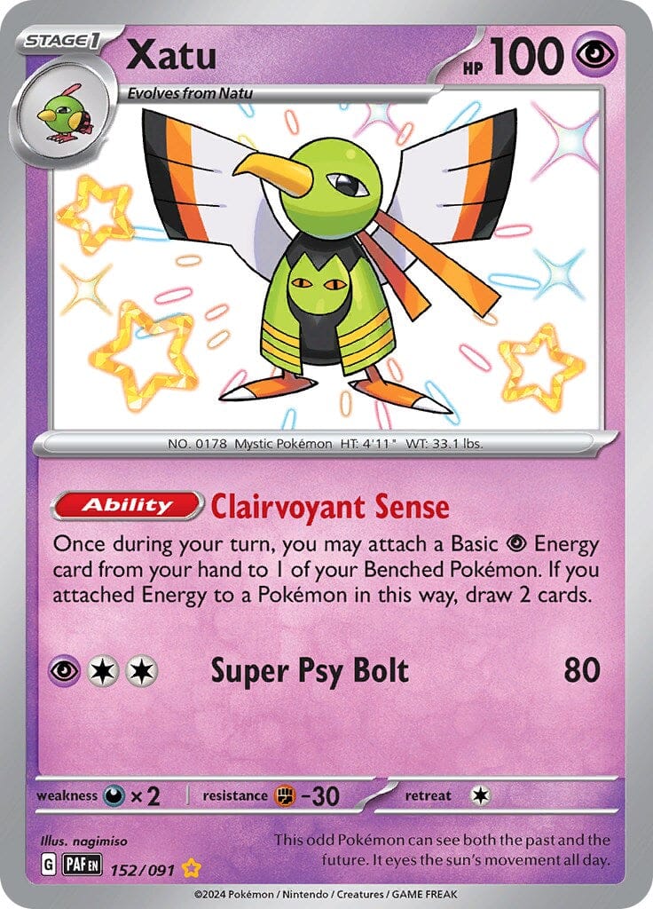 Xatu (152/091) [Scarlet & Violet: Paldean Fates] Pokemon Single Pokémon  | Multizone: Comics And Games