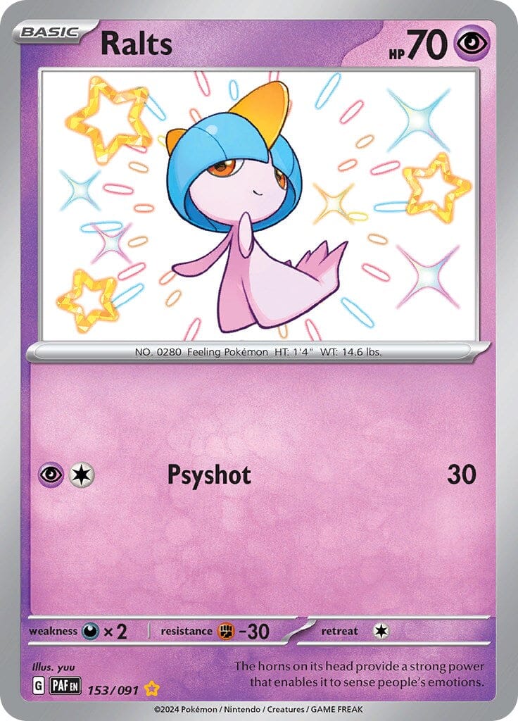 Ralts (153/091) [Scarlet & Violet: Paldean Fates] Pokemon Single Pokémon  | Multizone: Comics And Games