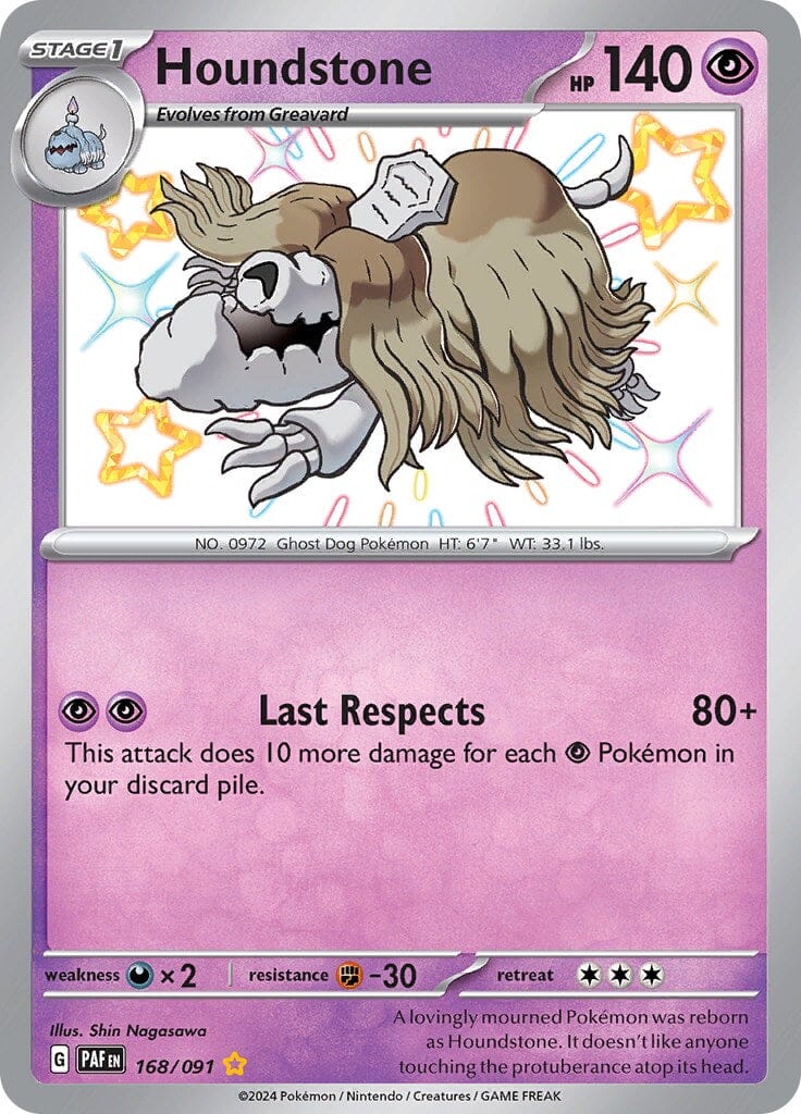 Houndstone (168/091) [Scarlet & Violet: Paldean Fates] Pokemon Single Pokémon  | Multizone: Comics And Games