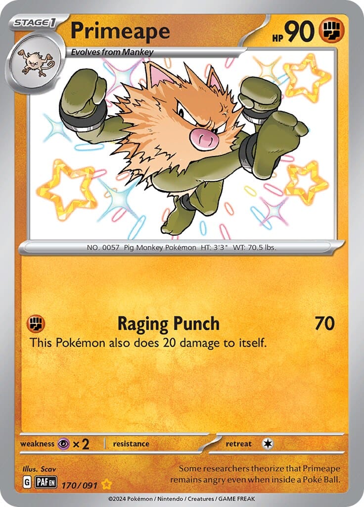 Primeape (170/091) [Scarlet & Violet: Paldean Fates] Pokemon Single Pokémon  | Multizone: Comics And Games