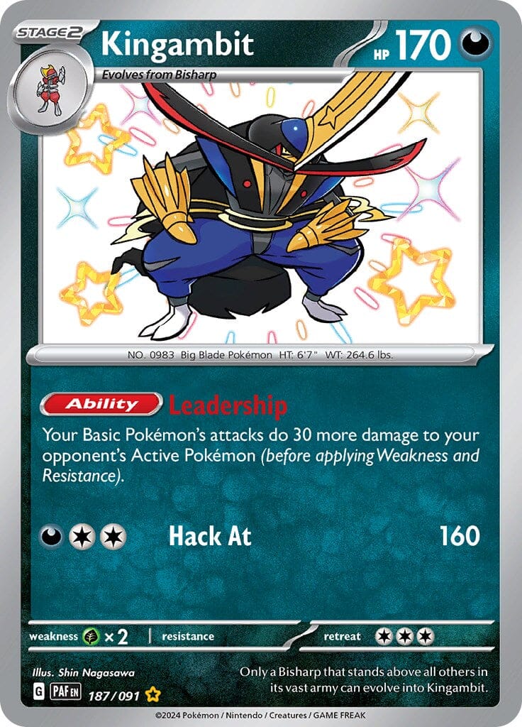Kingambit (187/091) [Scarlet & Violet: Paldean Fates] Pokemon Single Pokémon  | Multizone: Comics And Games