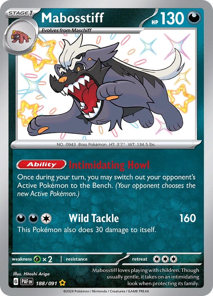 Mabosstiff (188/091) [Scarlet & Violet: Paldean Fates] Pokemon Single Pokémon  | Multizone: Comics And Games