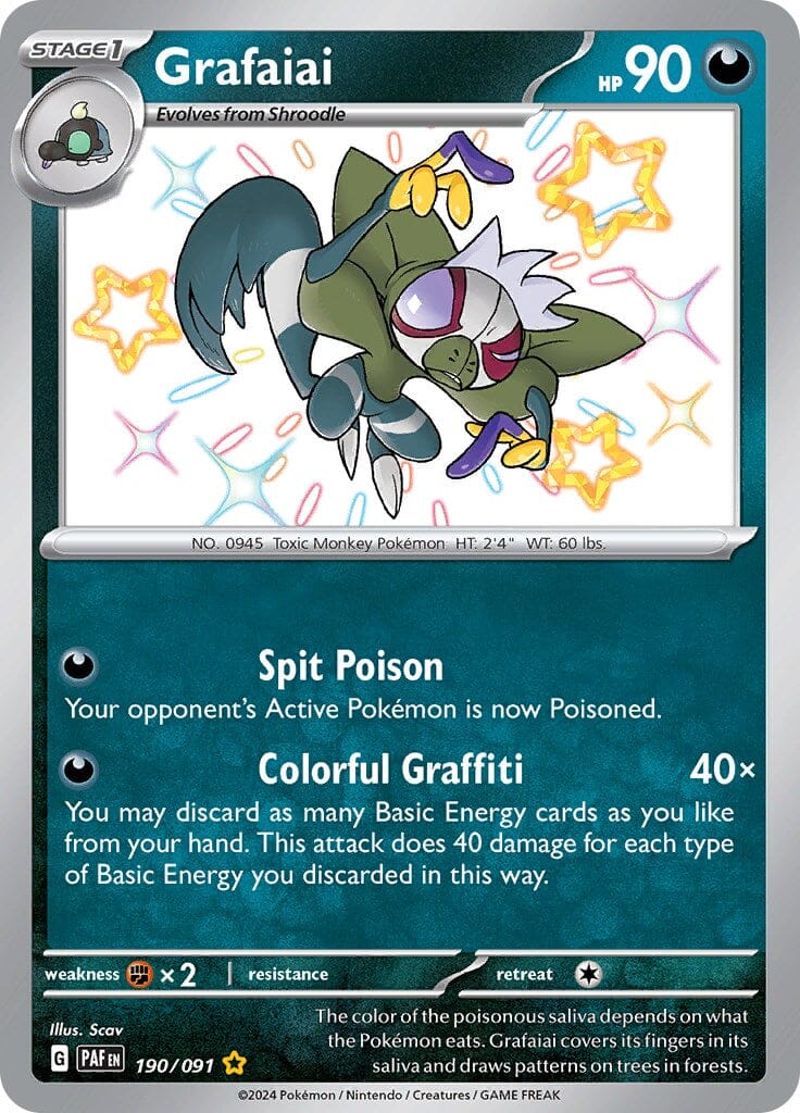 Grafaiai (190/091) [Scarlet & Violet: Paldean Fates] Pokemon Single Pokémon  | Multizone: Comics And Games