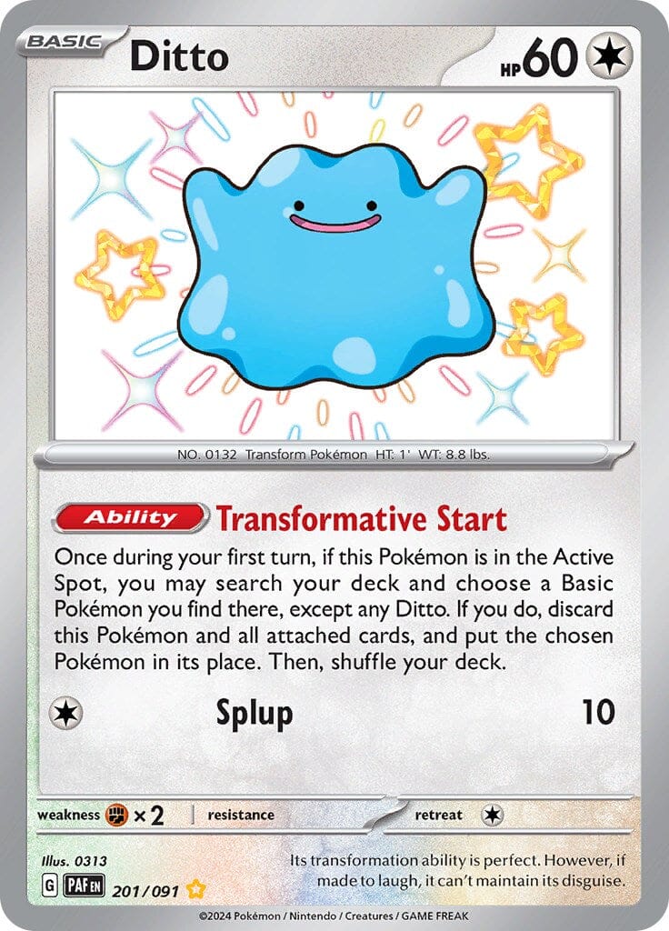 Ditto (201/091) [Scarlet & Violet: Paldean Fates] Pokemon Single Pokémon  | Multizone: Comics And Games