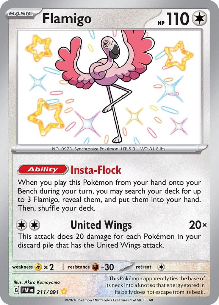 Flamigo (211/091) [Scarlet & Violet: Paldean Fates] Pokemon Single Pokémon  | Multizone: Comics And Games