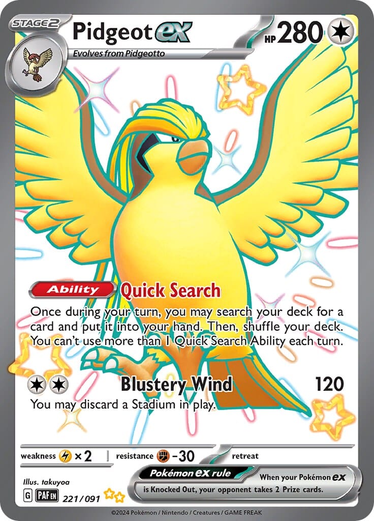 Pidgeot ex (221/091) [Scarlet & Violet: Paldean Fates] Pokemon Single Pokémon  | Multizone: Comics And Games