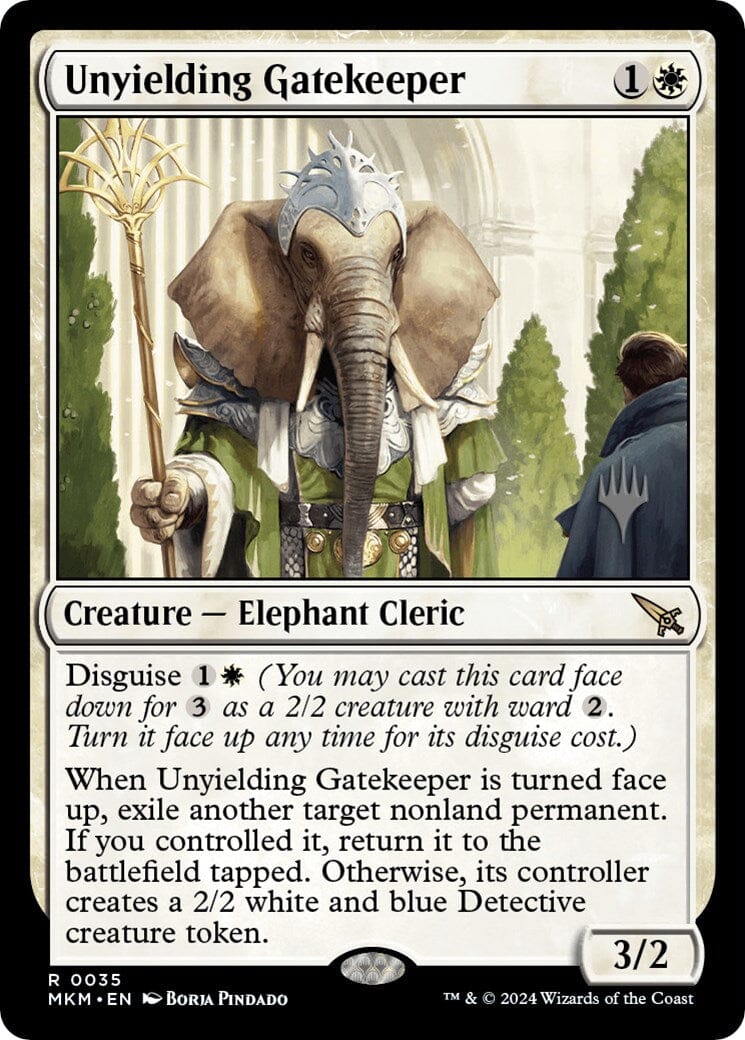 Unyielding Gatekeeper (Promo Pack) [Murders at Karlov Manor Promos] MTG Single Magic: The Gathering  | Multizone: Comics And Games