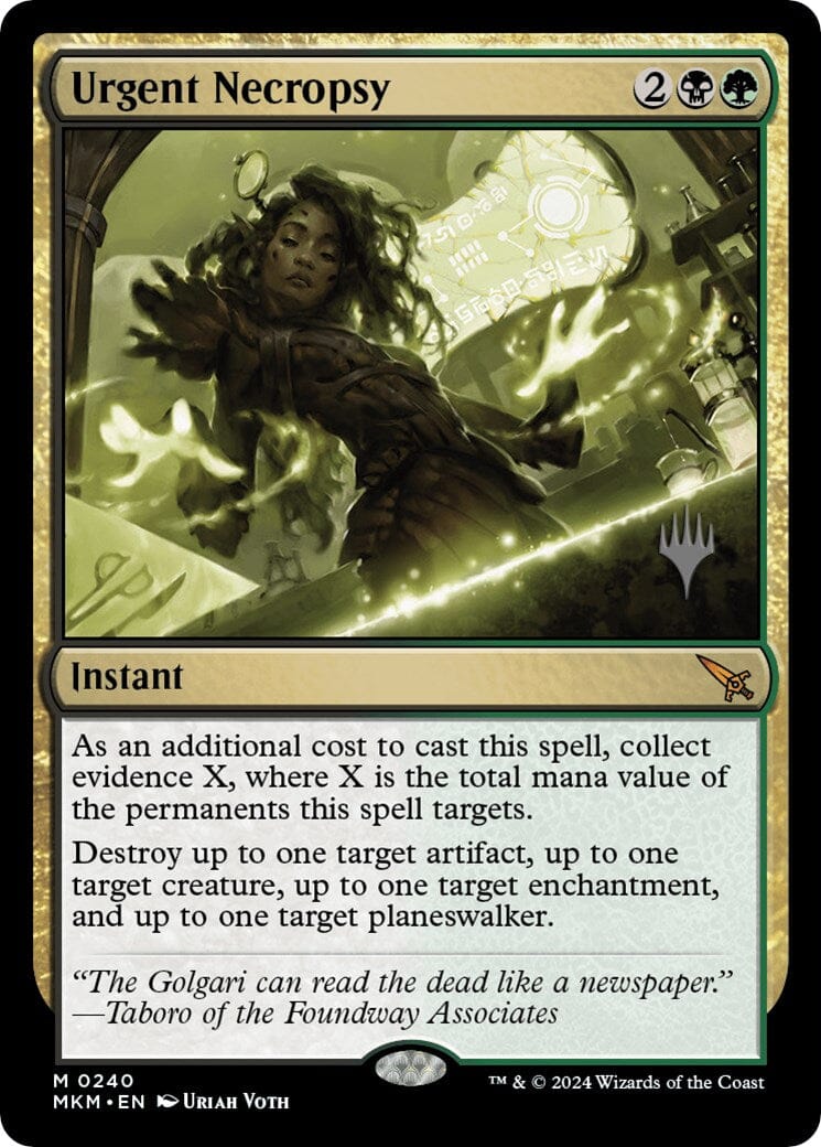 Urgent Necropsy (Promo Pack) [Murders at Karlov Manor Promos] MTG Single Magic: The Gathering  | Multizone: Comics And Games