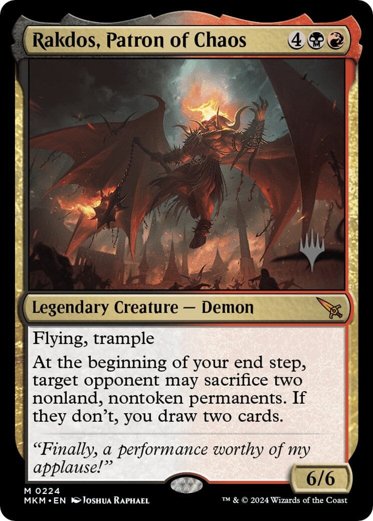 Rakdos, Patron of Chaos (Promo Pack) [Murders at Karlov Manor Promos] MTG Single Magic: The Gathering  | Multizone: Comics And Games