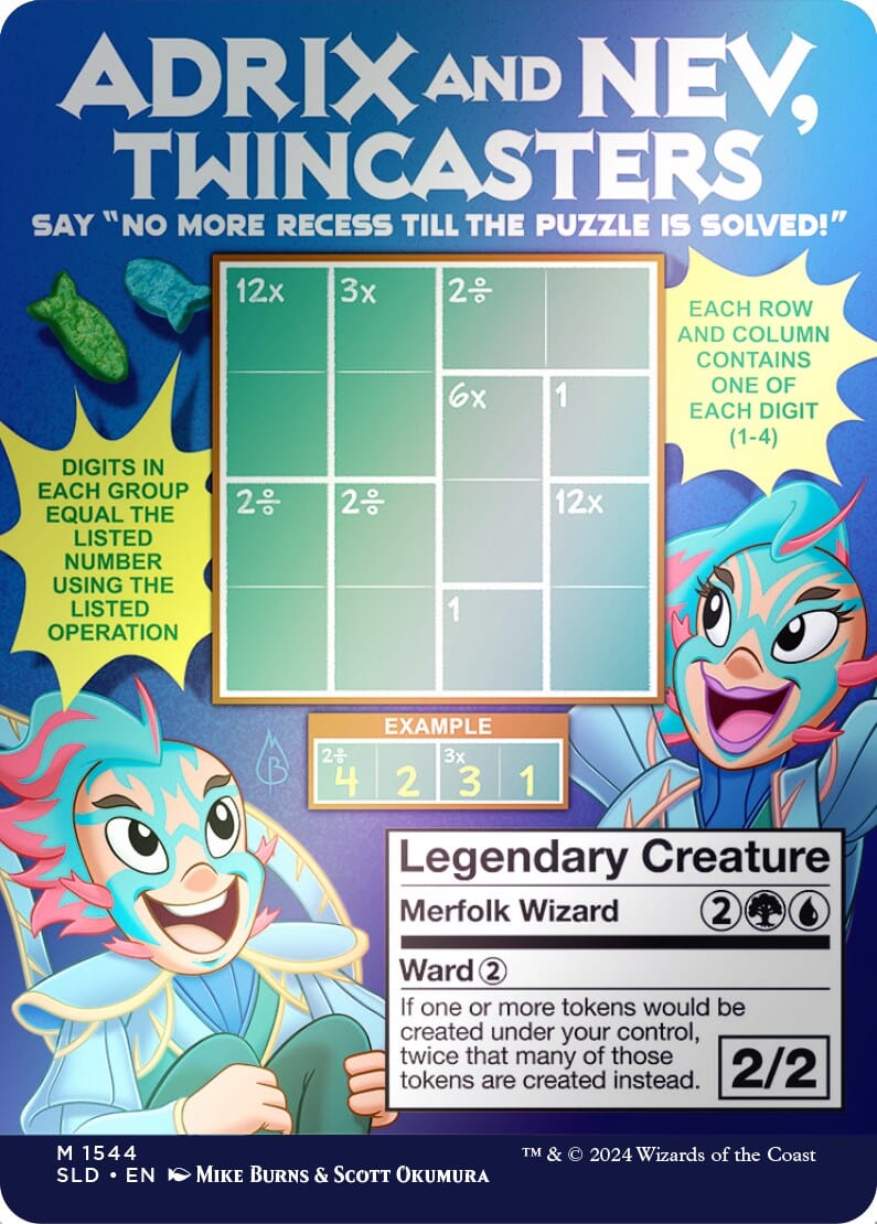 Adrix and Nev, Twincasters (Rainbow Foil) [Secret Lair Drop Series] MTG Single Magic: The Gathering  | Multizone: Comics And Games