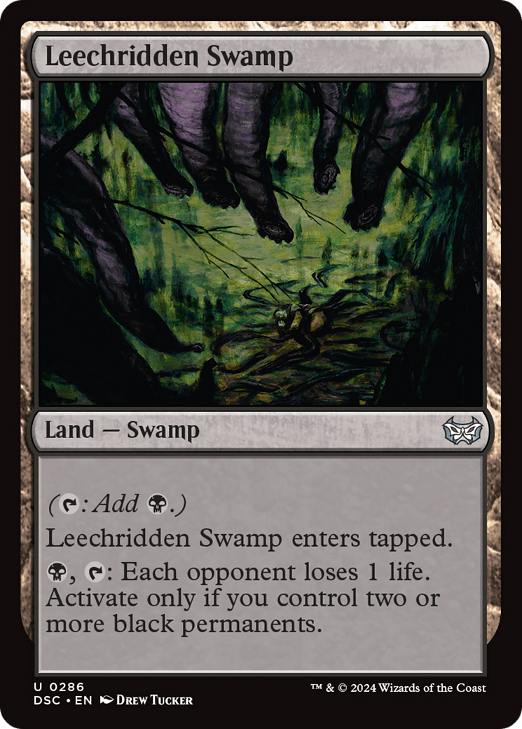 Leechridden Swamp [Duskmourn: House of Horror Commander] MTG Single Magic: The Gathering  | Multizone: Comics And Games