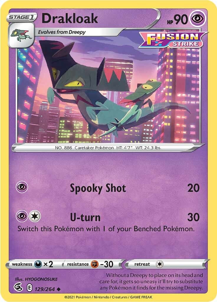 Drakloak (129/264) [Sword & Shield: Fusion Strike] Pokemon Single Pokémon  | Multizone: Comics And Games